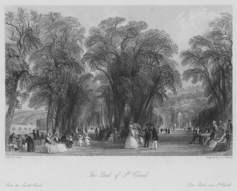 Het Park van St Cloud door Thomas (after) Allom
