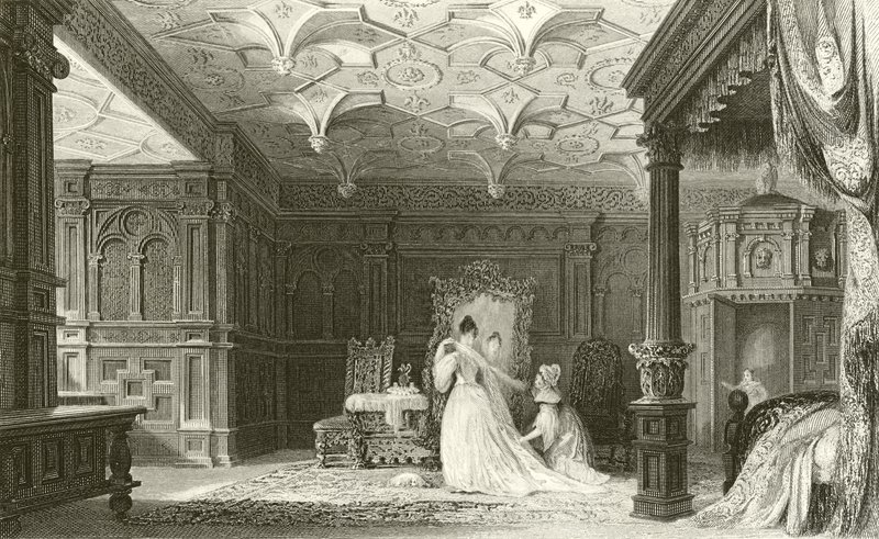 Interieur van Sizergh Hall, Westmorland door Thomas Allom