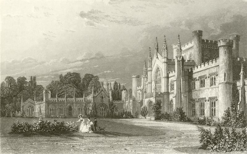 Zuidelijk aanzicht van Lowther Castle door Thomas Allom