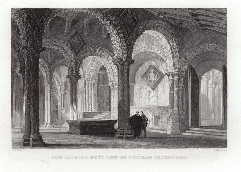 De Galilea aan de westkant van Durham Cathedral door Thomas Allom