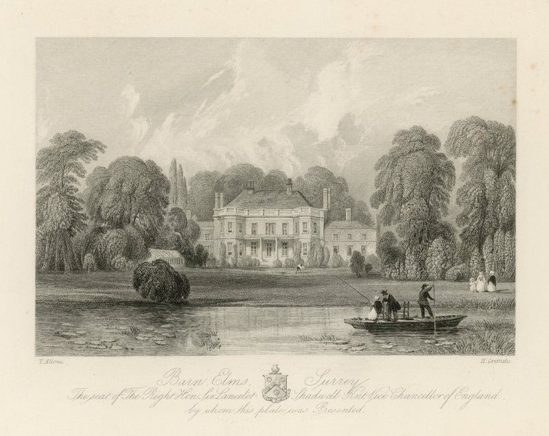 De zetel van de Zeer Eerwaarde Sir Lancelot Shadwell door Thomas Allom