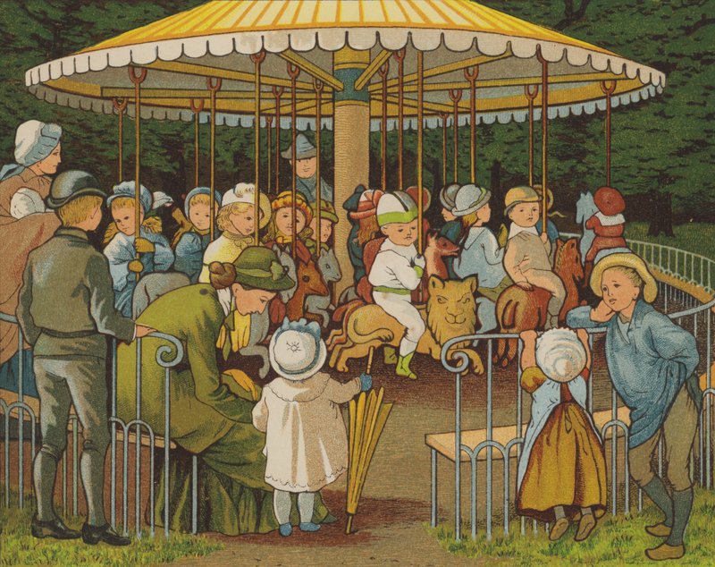 Parijs: een draaimolen op de Champs Elysees door Thomas Crane