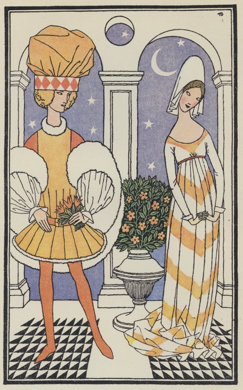Illustratie voor De Decameron van Boccaccio (kleurenlitho) door Thomas Derrick