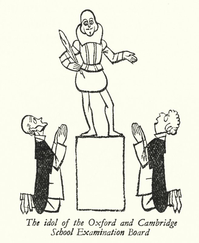 William Shakespeare, het idool van de Oxford and Cambridge School Examination Board (litho) door Thomas Derrick