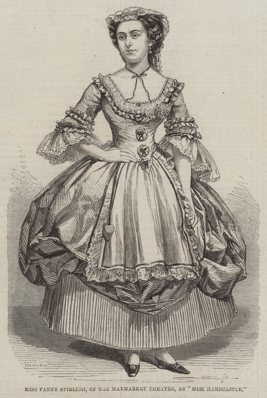 Miss Fanny Stirling, van het Haymarket Theatre, als Miss Hardcastle door Thomas Harrington Wilson