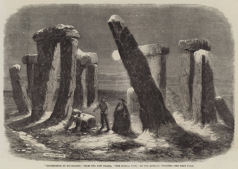 Stonehenge bij Maanlicht, uit het Nieuwe Drama, De Borgia Ring, in het Adelphi Theater door Thomas Harrington Wilson