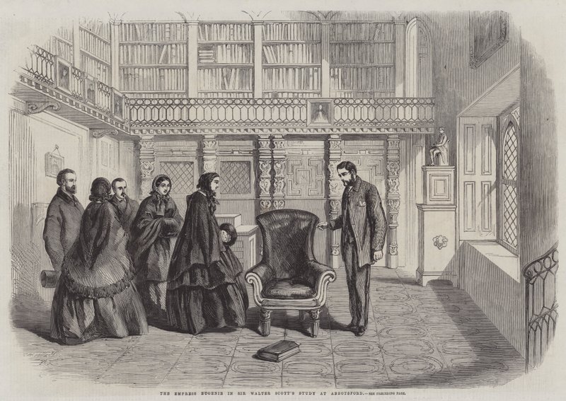 De Keizerin Eugénie in de Studie van Sir Walter Scott in Abbotsford door Thomas Harrington Wilson