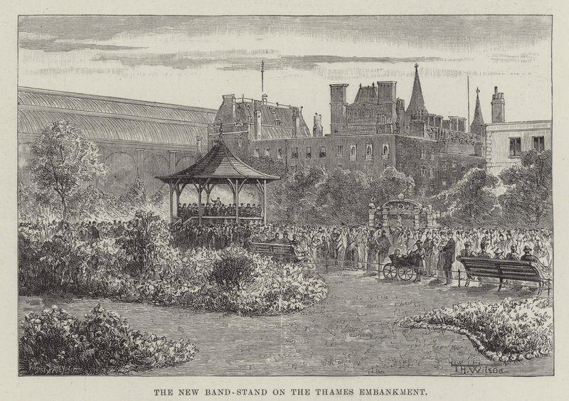 Het Nieuwe Muziekpaviljoen aan de Thames Embankment door Thomas Harrington Wilson