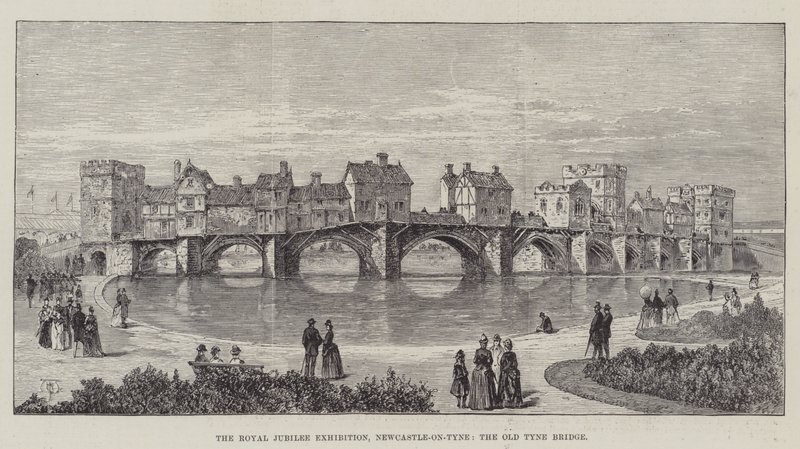 De Koninklijke Jubileumtentoonstelling, Newcastle-on-Tyne, de Oude Tyne Brug door Thomas Harrington Wilson