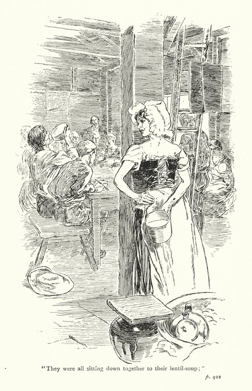 Illustratie voor Een sentimentele reis door Laurence Sterne (litho) door Thomas Heath Robinson
