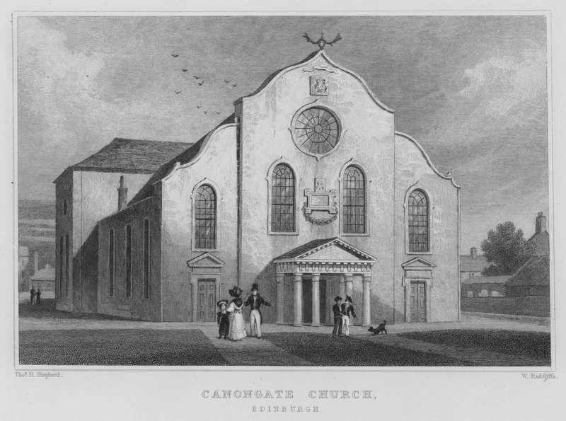 Canongate Church, Edinburgh door Thomas Hosmer Shepherd