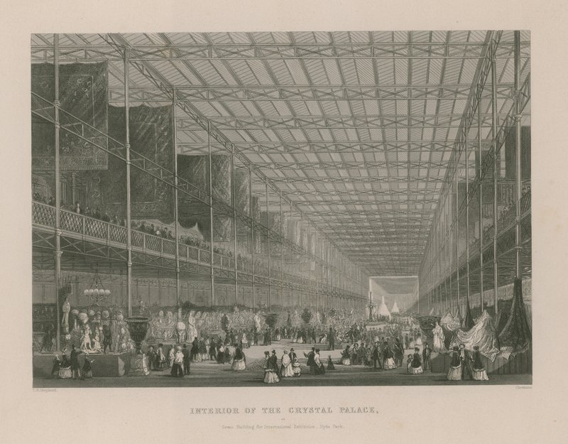 Interieur van het Crystal Palace (gravure) door Thomas Hosmer Shepherd