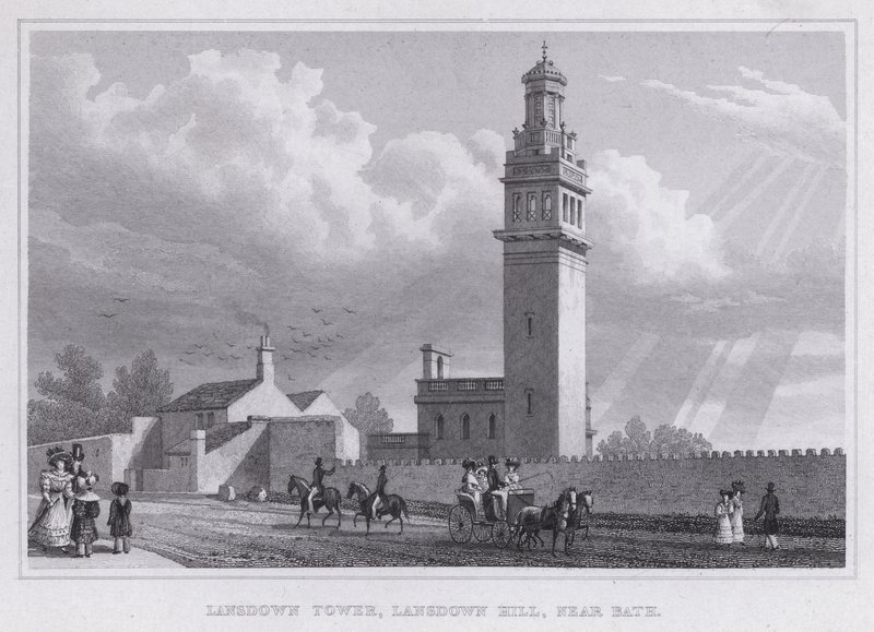 Lansdown Tower, Lansdown Hill, nabij Bath door Thomas Hosmer Shepherd
