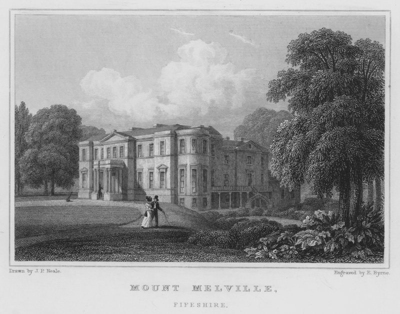 Mount Melville, Fifeshire (gravure) door Thomas Hosmer Shepherd