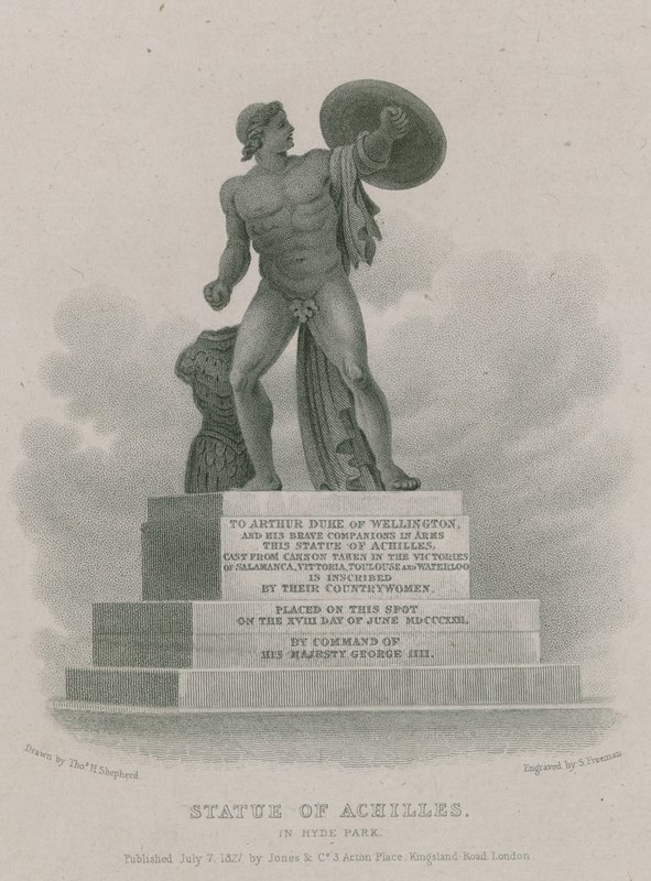 Standbeeld van Achilles in Hyde Park, Londen door Thomas Hosmer Shepherd