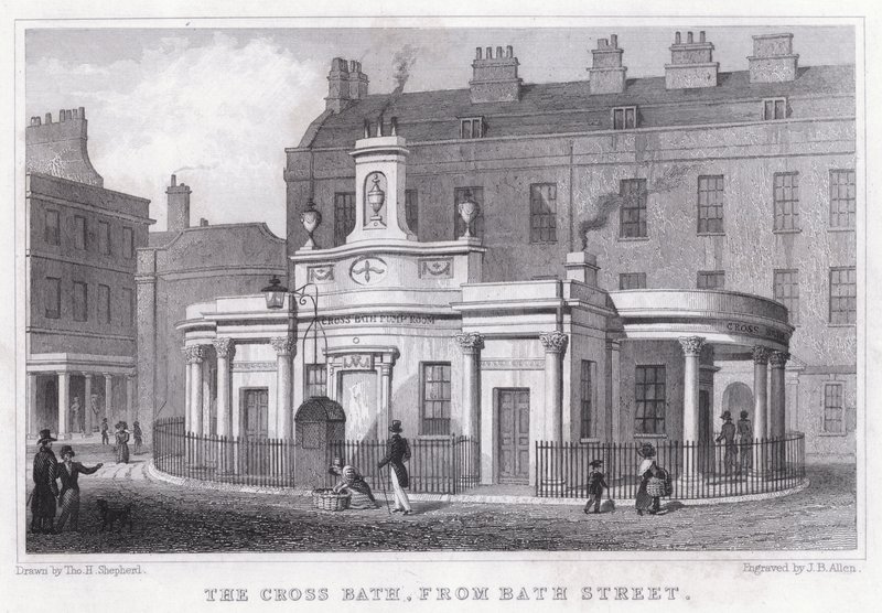 Het Kruisbad, vanaf Bath Street door Thomas Hosmer Shepherd