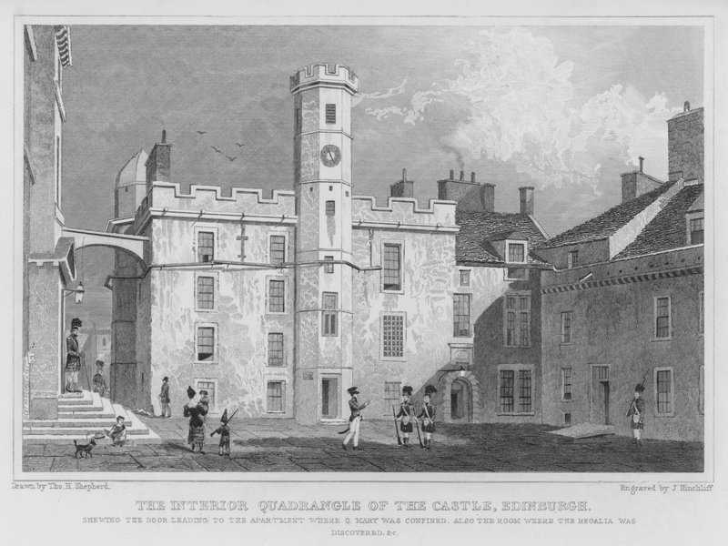 Het binnenplein van het kasteel, Edinburgh door Thomas Hosmer Shepherd