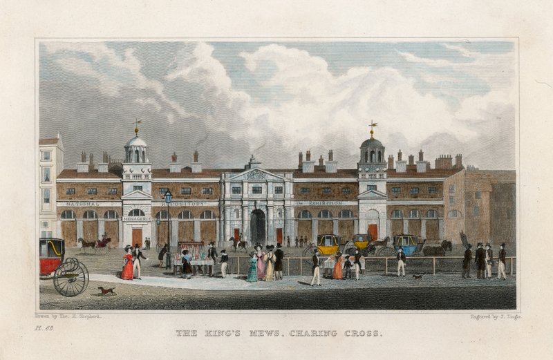 De Koningsstallen, Charing Cross. Tijdelijk onderkomen van Edward Cross