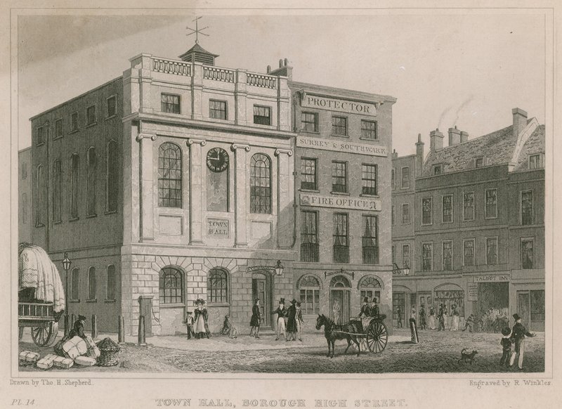 Stadhuis, Borough High Street, Southwark, Londen door Thomas Hosmer Shepherd