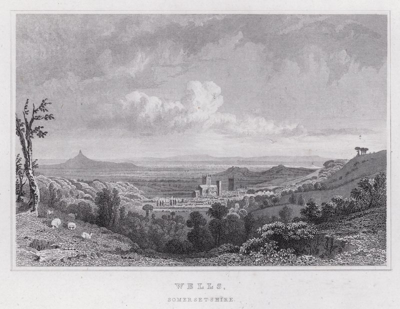Wells, Somerset door Thomas Hosmer Shepherd