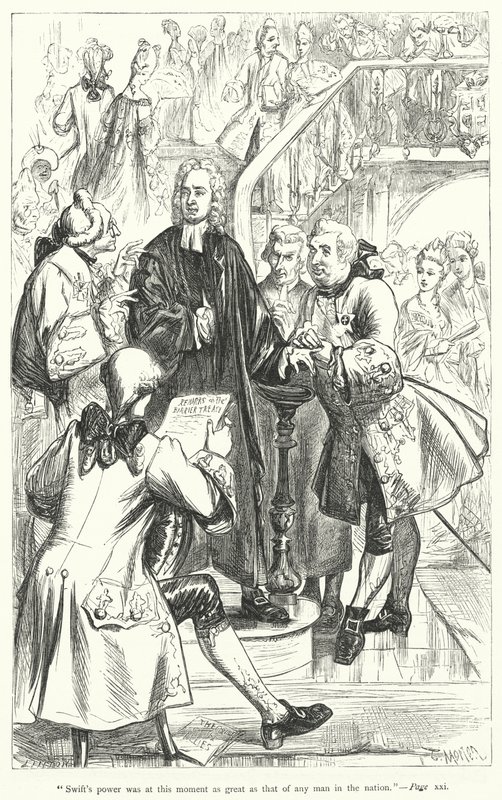 Illustratie voor het leven van Jonathan Swift door Thomas Morten