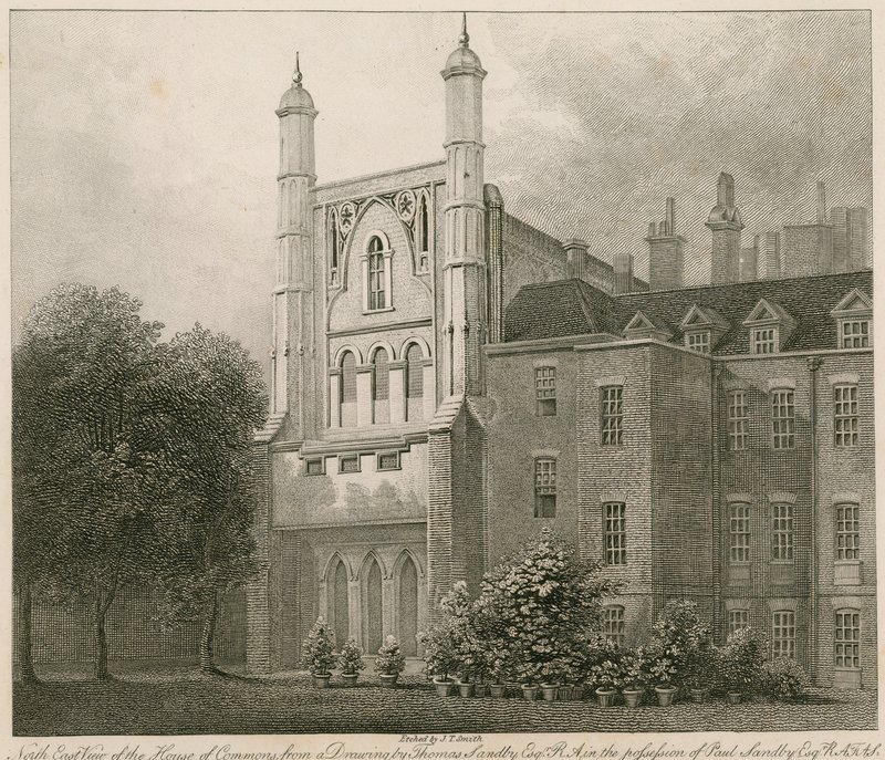Noordoostelijk uitzicht op het Lagerhuis naar een tekening van Thomas Sandby RA door Thomas Sandby