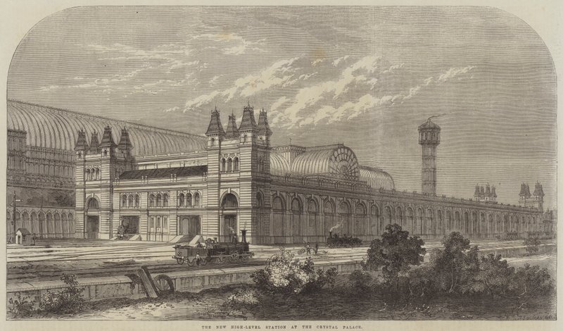 Het nieuwe hooggelegen station bij het Crystal Palace door Thomas Sulman