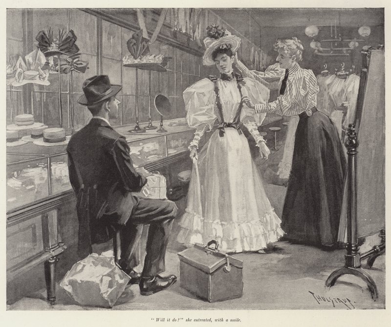 Illustratie voor De Dag van Hun Huwelijk, door W D Howells door Thure de Thulstrup