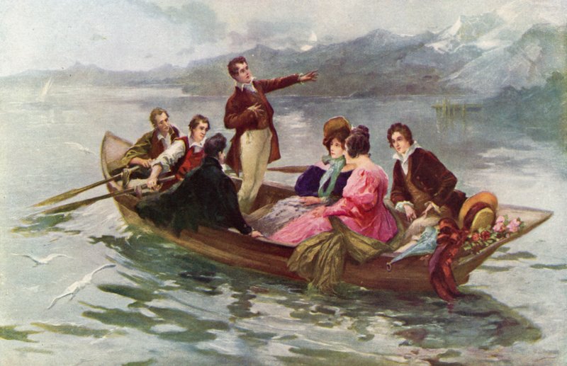 Byron en Shelley op het Meer van Genève door Vicente de Paredes