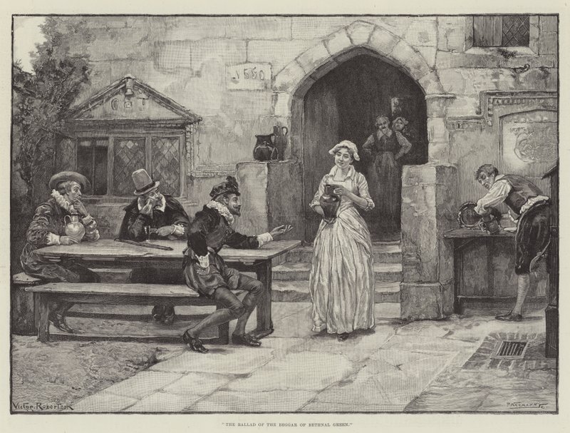 De ballade van de bedelaar van Bethnal Green door Victor John Robertson