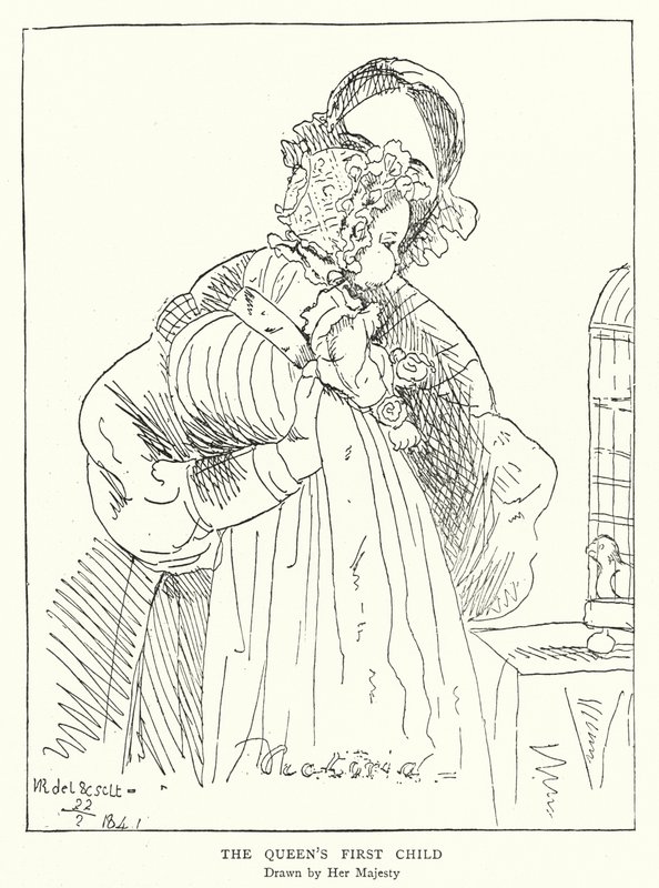 Eerste kind van koningin Victoria, getekend door Hare Majesteit door Victoria Queen