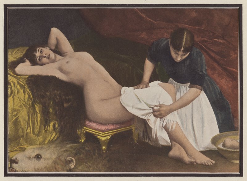 Vrouw die uit bed komt door Vlaho Bukovac