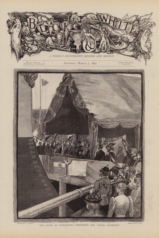 Koningin Victoria doopt de Royal Sovereign door W.S. Stacey