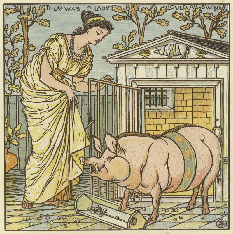 Er was een dame die van een varken hield door Walter Crane