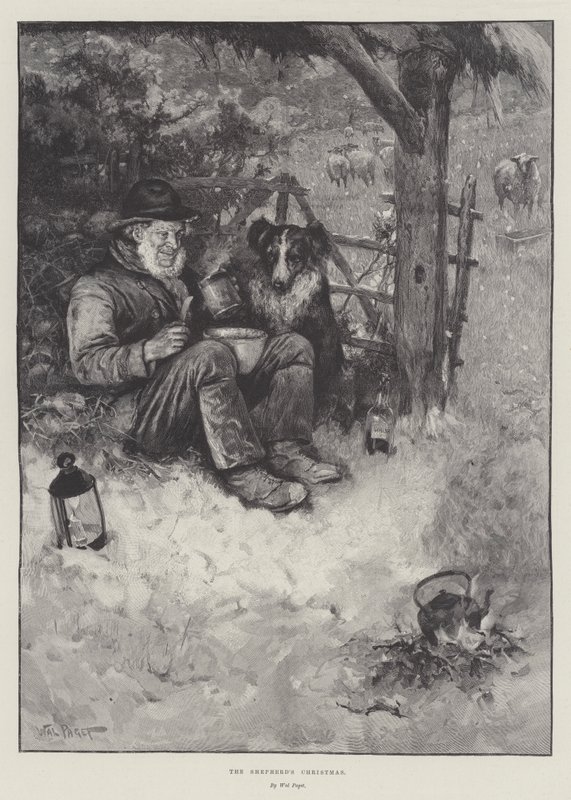 De kerst van de herder door Walter Paget