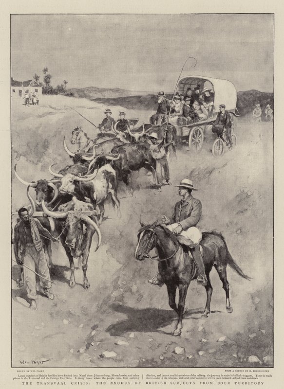 De Transvaal-crisis, de exodus van Britse onderdanen uit Boerengebied door Walter Stanley Paget