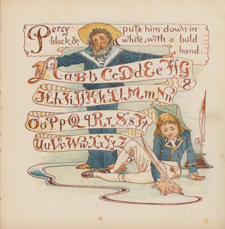 Illustratie voor Pothooks and Perseverance door Walter Crane door Walter (after) Crane