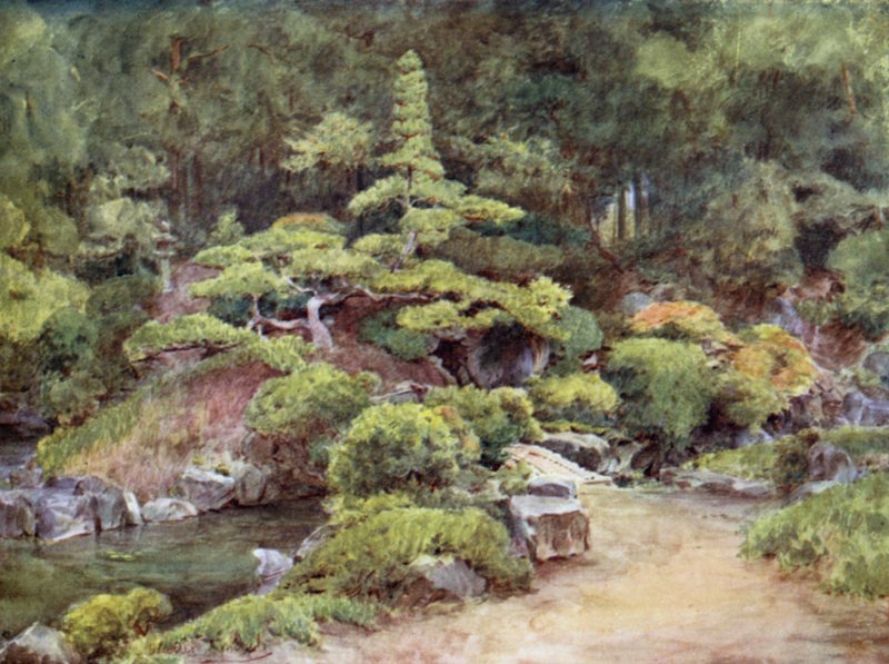 Boeddhistische Tempeltuin, Kofu door Walter Frederick Roofe Tyndale