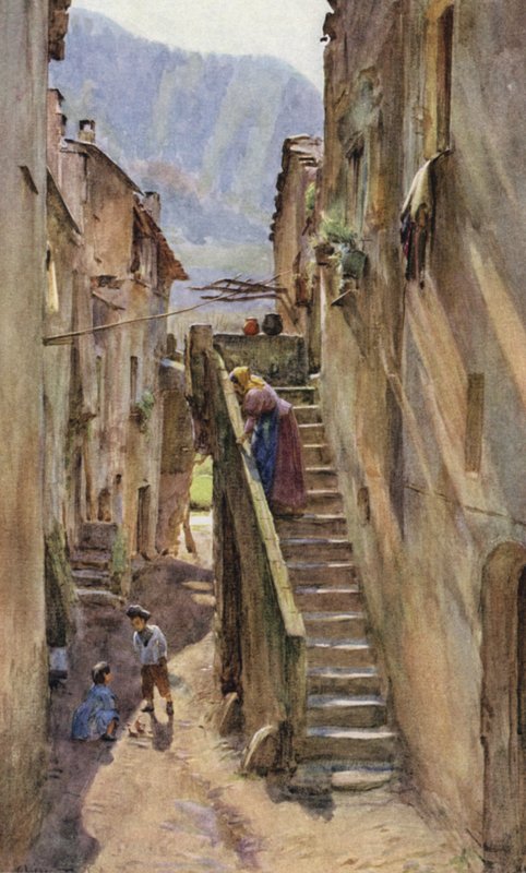 Vicolo del Ponte, Villa Nuova Di Albenga, Italië door Walter Frederick Roofe Tyndale