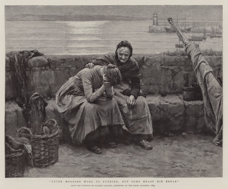 Nooit brak de ochtend aan zonder dat een hart brak door Walter Langley