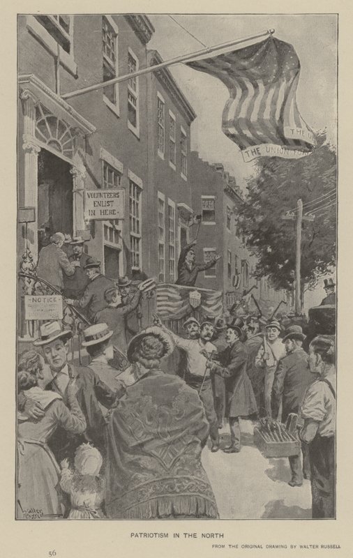 Patriottisme in het noorden (litho) door Walter Russell