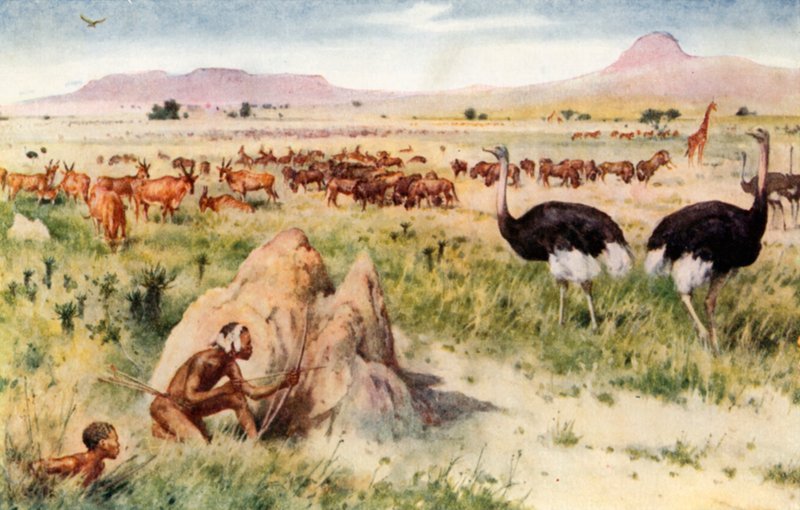 Een Zuid-Afrikaanse vlakte: Voor de komst van de blanke man door Walter Stanley Paget