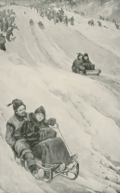 Een sleehelling in Canada door Walter Stanley Paget