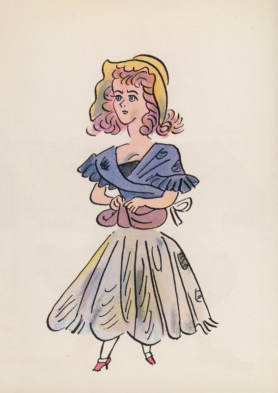 Figuren uit kinderboeken: Assepoester (kleur litho) door Walter Trier