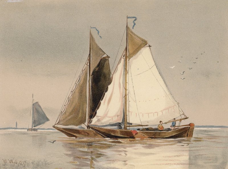 Nederlandse bottelaars op de Schelde door Walter William May
