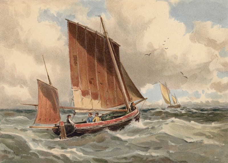 Franse logger op zee door Walter William May