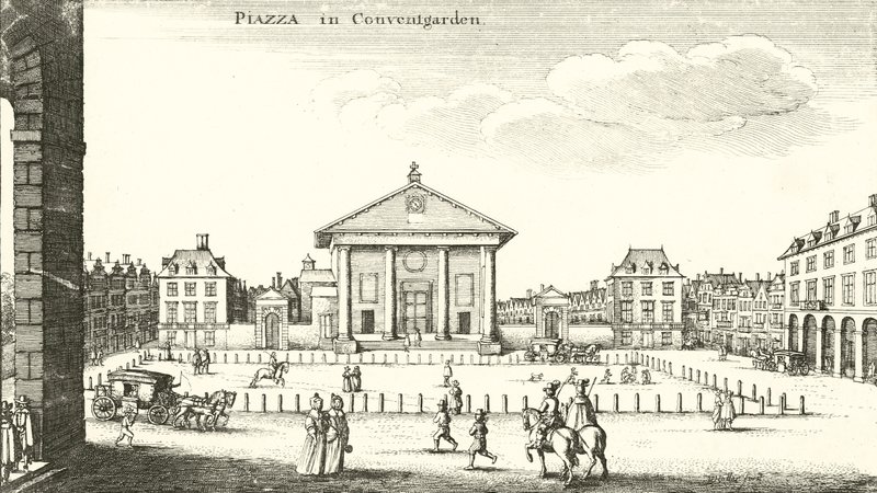 Piazza, Covent Garden, Londen door Wenceslaus Hollar