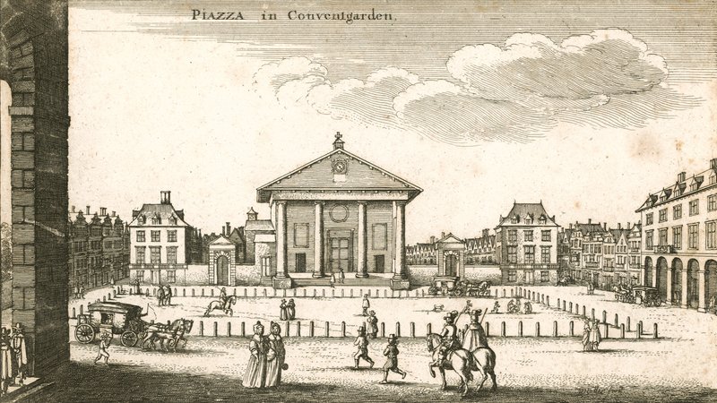 Piazza, Covent Garden, Londen door Wenceslaus Hollar