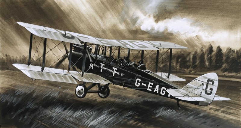 Een De Havilland DH98 van Aircraft Transport  Travel Ltd. door Wilf (20th century) Hardy