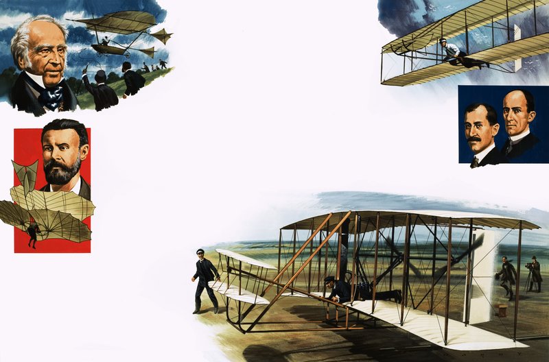 Montage van vliegende primeurs door Wilf (20th century) Hardy